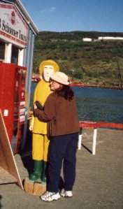 Me and my new friend in St John's harbour, May 2000, Newfoundland