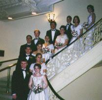 The official staircase picture of all debutantes and escorts