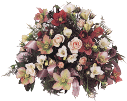 mixed red tinted bouquet