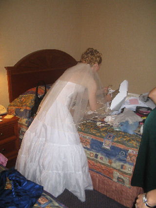 Helping Cindy with Dress