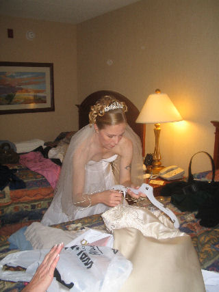 Helping Cindy with Dress