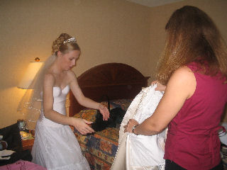 Helping Cindy with Dress