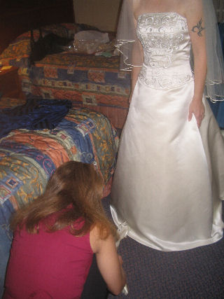 Helping Cindy with Dress