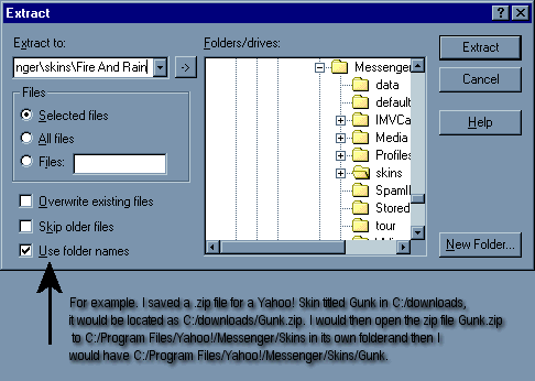 Extraction menu