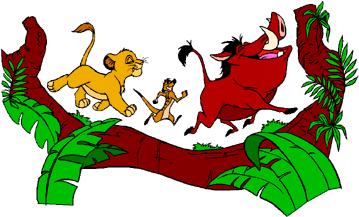 Simba, Timone, and Pumba