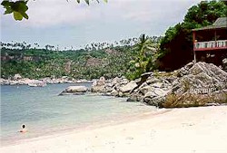 Look at the beach from the resort