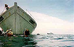 Waiting at the bow awaiting instructions to descend