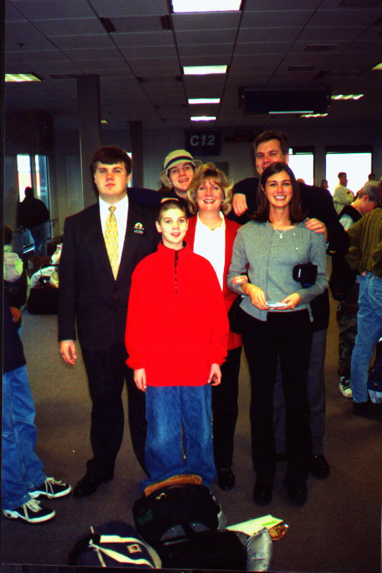 My family pushing me out the door - Jan 5 '99