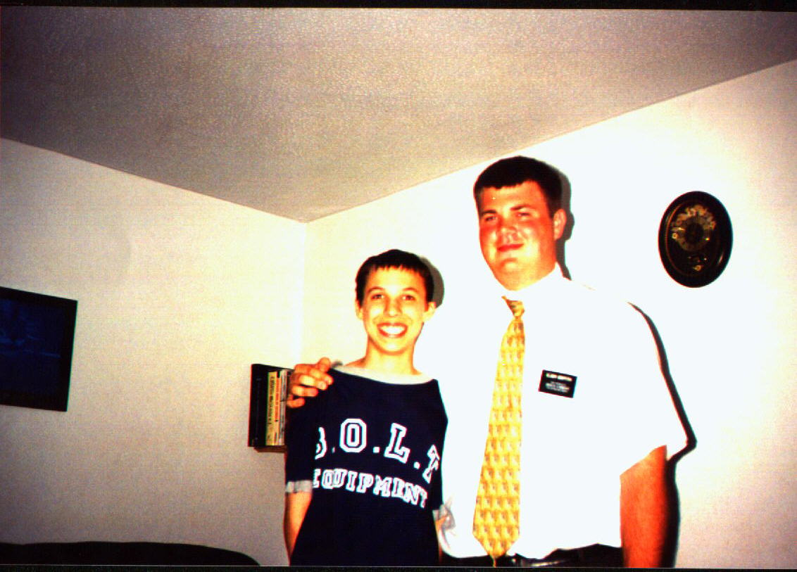 Me graciously thanking such a wonderful person named Adam for so wonderfully putting this together (hmm - that's not the description I wrote!) - July '99