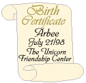 arbee birth certif