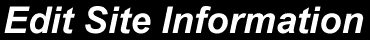 Edit Site Information
