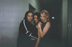 Backstage with back=up singers