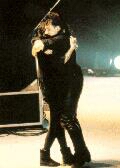 Bono hugging a fan