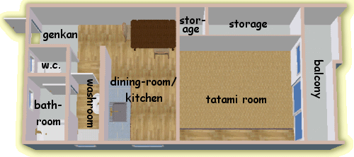 3D model of a Mihagino apartment