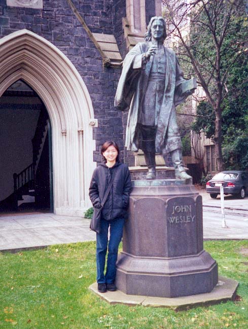 Gazel outside John Wesley Church - Melbourne