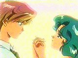 Haruka and Michiru holding hands - cute!
