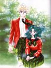 Haruka with arm around Michiru's shoulder. Mugen Fukus