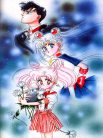 Moon Family: Chibiusa, Pooh, Moon and Tuxedo
