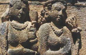 faces on burbudur's relief