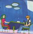 Haruka and Michiru looking thru the window