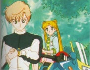 Haruka hitting a guy.