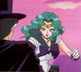 Fight between Neptune, Uranus vs Tuxedo Kamen and Moon