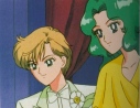 Haruka and Michiru looking to Usagi and Mamoru