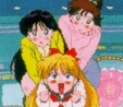 Minako, Makoto and Rei looking for the handsome boy