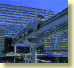 Overhead monorail leaving Kokura station