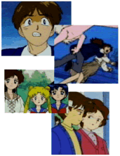 Shinozaki protecting Mako.  Mako taking care of him.