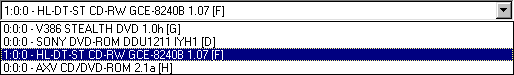 Select the drive with the CD in it