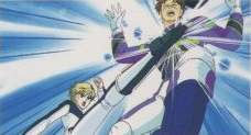 Haruka hitting a guy.