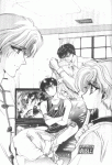 Owaru being knocked on the head for being too talkative during the news broadcast.