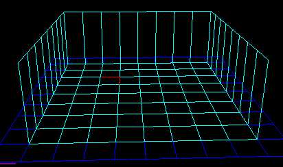 Cuarto simple -- Visto con el modo Poligonal (Wireframe)