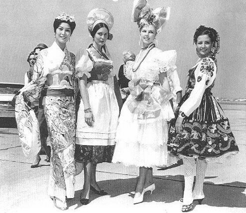 Contestants on the tarmac