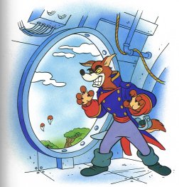 [Karnage grimaces as Baloo and Oscar apparently 
make their getaway]