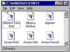 Fonts Window