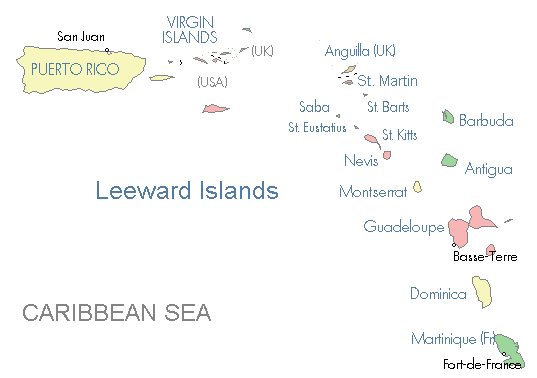 map - leeward islands