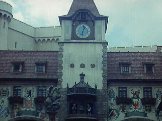 The charming glockenspiel and the statue of St. George