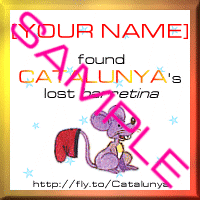 [YOUR NAME] found Catalunya's lost barretina Award - SAMPLE