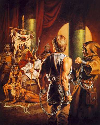 Prisoners in audience with a king