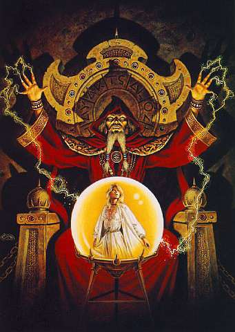 A psionist scrying someone with a crystal ball