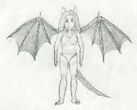A female half dragon half cat-morph