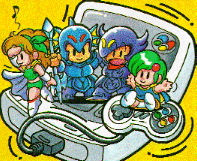 Rosa, Kain, Cecil y Rydia jugando Super Famicom 