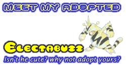 I've adopted a Electabuzz at the Official Pokemon Adoption Center, Get yours today!