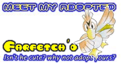 I've adopted a Farfetch'd at the Official Pokemon Adoption Center, Get yours today!