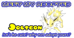 I've adopted a Jolteon at the Official Pokemon Adoption Center, Get yours today!