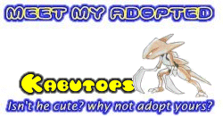 I've adopted a Kabutops at the Official Pokemon Adoption Center, Get yours today!
