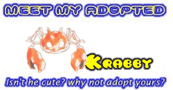 I've adopted a Krabby at the Official Pokemon Adoption Center, Get yours today!