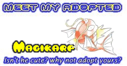 I've adopted a Magikarp at the Official Pokemon Adoption Center, Get yours today!